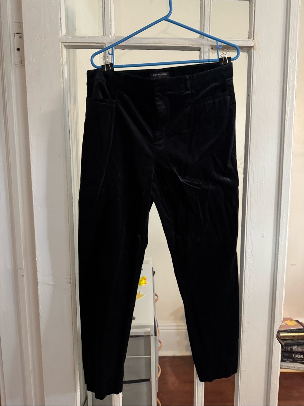 Banana Republic Women’s Sloan Black Velvet Pants